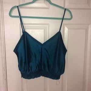 Satin cropped tank
